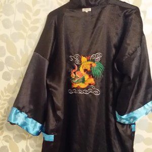 Elegant Black and Blue Women's Robe